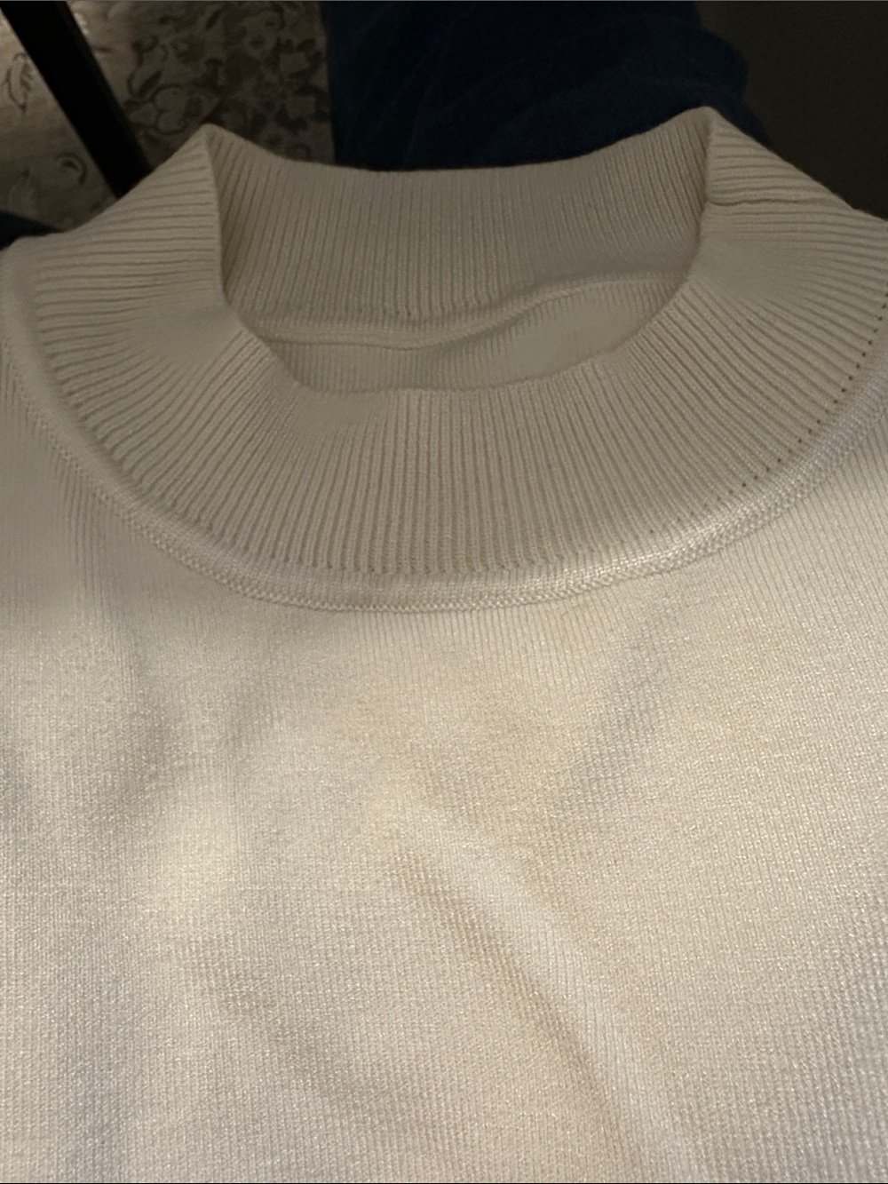 New with Tag! Commense Mock Neck Gold-Button Knit Top - Cream sz L - Picture 4 of 7